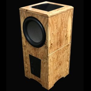 Legacy Goliath XD Subwoofer - high output Sub for home theaters and studios - Back panel Olive Burl