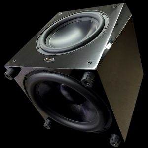 Powered Subwoofer with Passive Radiator for clean and non-flubby sub-bass