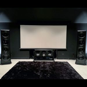 In Room View of Valor System home theater speakers with Element
