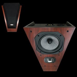 Legacy Deco on-wall passive speaker that fits ideally in a corner for surround sound or main speakers - Rosewood